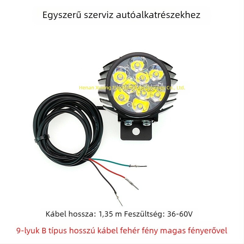 LED első lámpa összecsukható kerékpárhoz, alumíniumötvözet, 12W, 36-80V, Modell YTDD