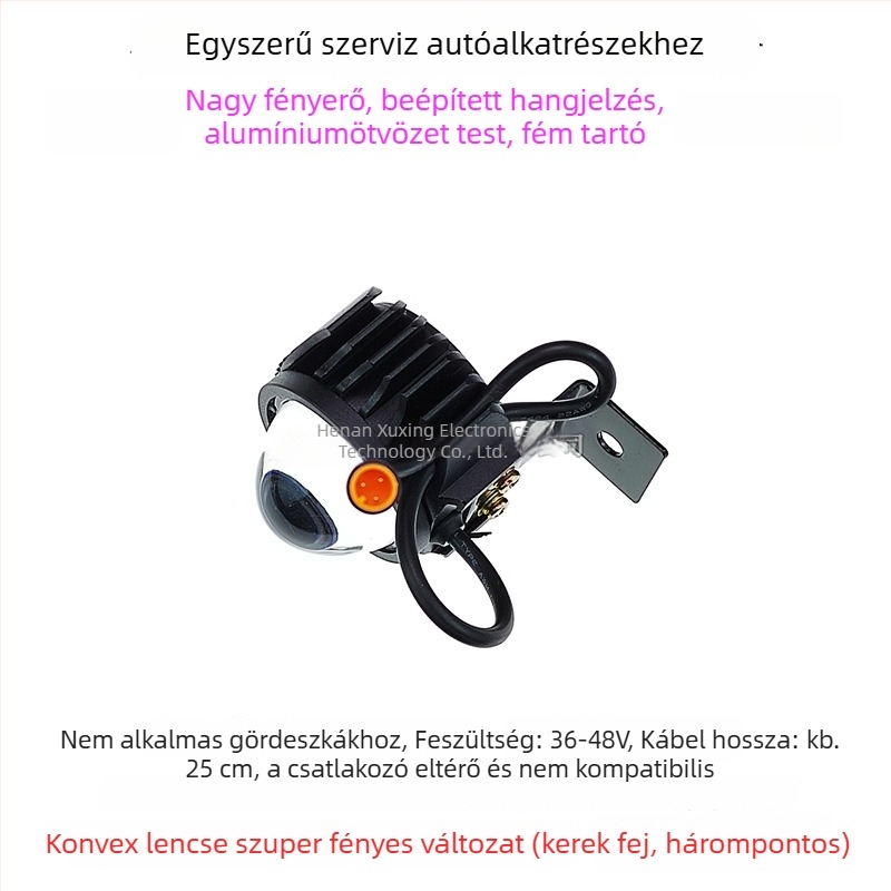 LED első lámpa összecsukható kerékpárhoz, alumíniumötvözet, 12W, 36-80V, Modell YTDD