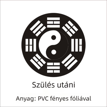 Öntapadós mobiltelefon matrica Tai Chi nyolc diagram motívummal, taoista feng shui művészet; bevont papír; testreszabható