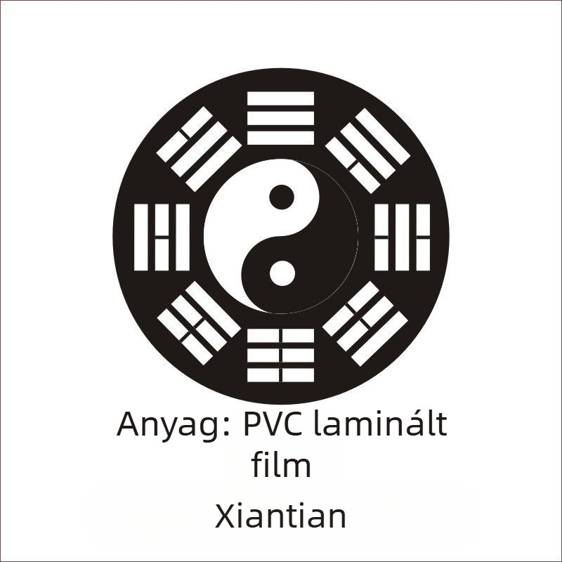 Öntapadós mobiltelefon matrica Tai Chi nyolc diagram motívummal, taoista feng shui művészet; bevont papír; testreszabható