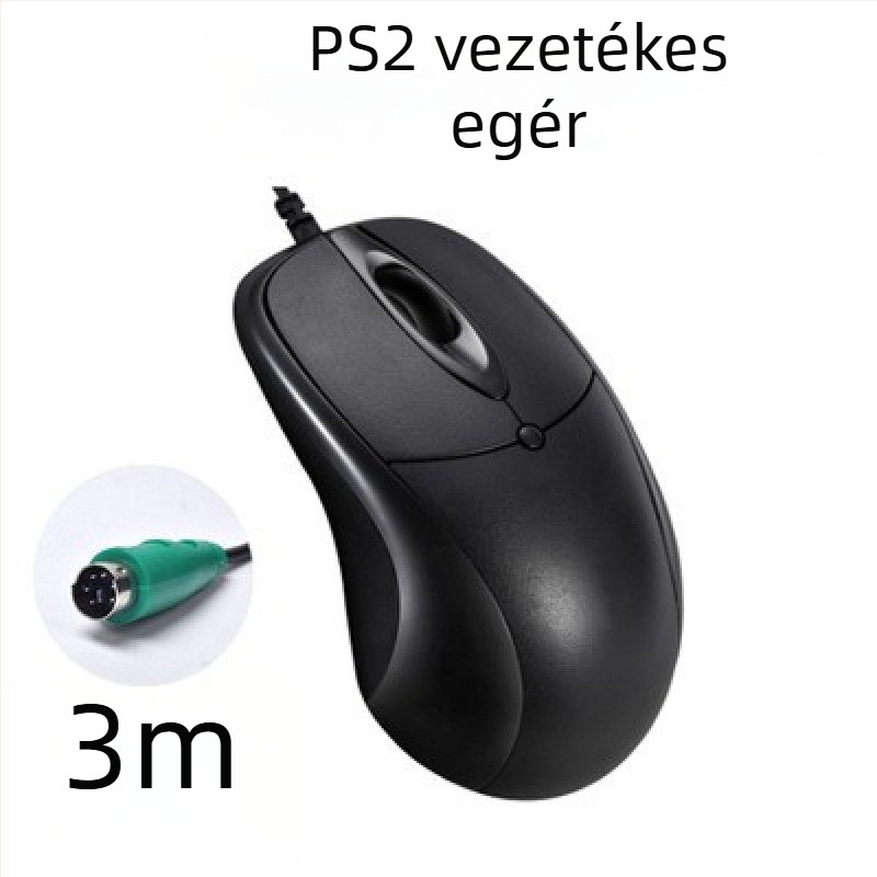 USB-s vezetékes számítógépes egér hosszú kábellel, 2m/3m/5m, 3 gomb, fotóelektrikus érzékelő, asztali számítógéphez/TV-monitorhoz