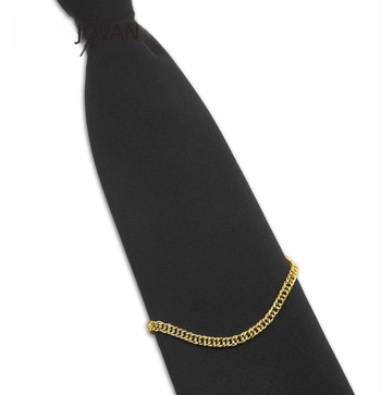 Férfi nyakkendőlánc és nyakkendőklipsz készlet, egyszerű uniszex dizájn, geometriás stílus, elektroplatált felület