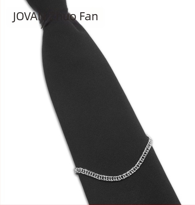 Férfi nyakkendőlánc és nyakkendőklipsz készlet, egyszerű uniszex dizájn, geometriás stílus, elektroplatált felület