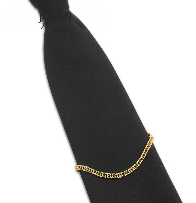 Férfi nyakkendőlánc és nyakkendőklipsz készlet, egyszerű uniszex dizájn, geometriás stílus, elektroplatált felület