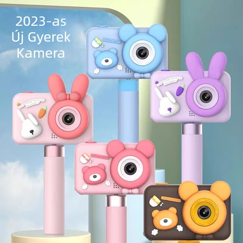 D32 Gyerekeknek szóló digitális kamera kettős HD objektívvel, 2,0 hüvelykes LCD, TF-kártya támogatás, ABS ház, akár 2 óra üzemidő