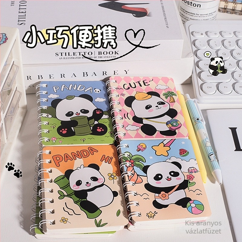 Panda spirálfüzet, modell A7, 120 oldal, papír 44 g, márka Ieno, Panda sorozat