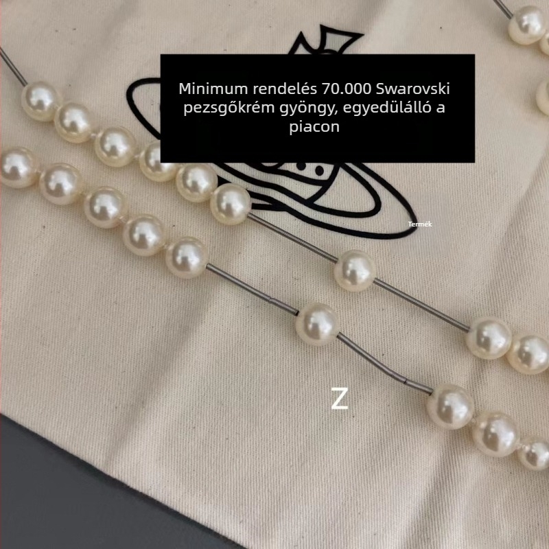 Aranyozott golyó láncú nyaklánc, többszintes aszimmetrikus kialakítás, ötvözetből készült medál