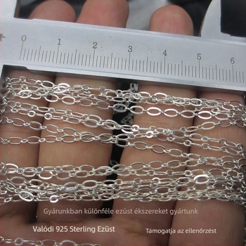 S925 sterling ezüst félkész laza lánc, szövött mintával nyaklánchoz