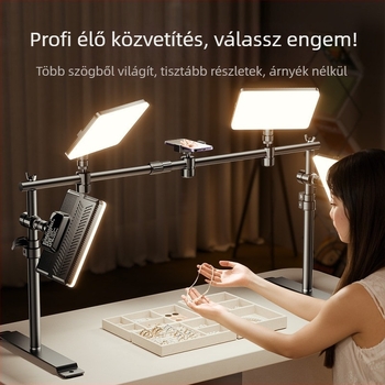 LED világítás töltés céljára ékszerek fotózásához - asztali stúdióvilágítás 3 hőmérséklet-beállítással, 10–50W teljesítménnyel