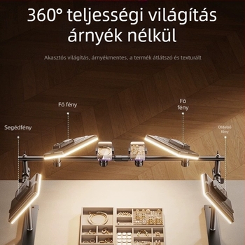 LED világítás töltés céljára ékszerek fotózásához - asztali stúdióvilágítás 3 hőmérséklet-beállítással, 10–50W teljesítménnyel