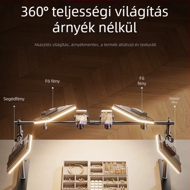 LED világítás töltés céljára ékszerek fotózásához - asztali stúdióvilágítás 3 hőmérséklet-beállítással, 10–50W teljesítménnyel