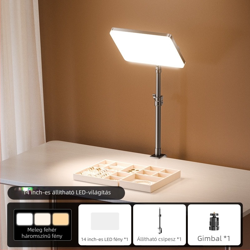 LED világítás töltés céljára ékszerek fotózásához - asztali stúdióvilágítás 3 hőmérséklet-beállítással, 10–50W teljesítménnyel