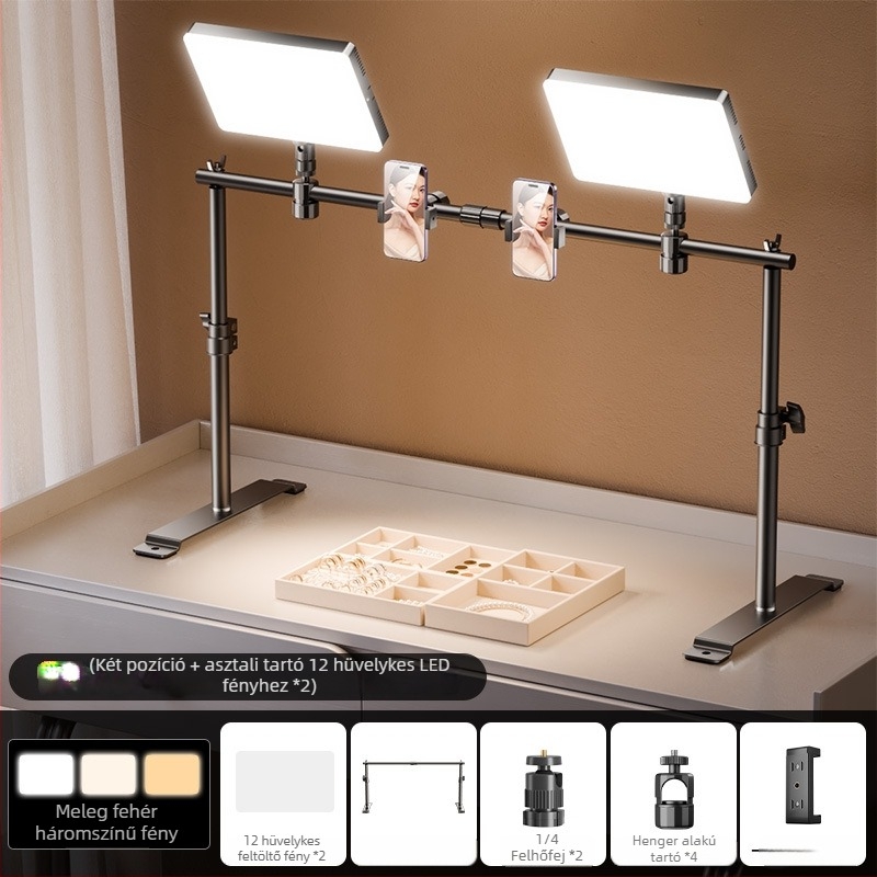 LED világítás töltés céljára ékszerek fotózásához - asztali stúdióvilágítás 3 hőmérséklet-beállítással, 10–50W teljesítménnyel