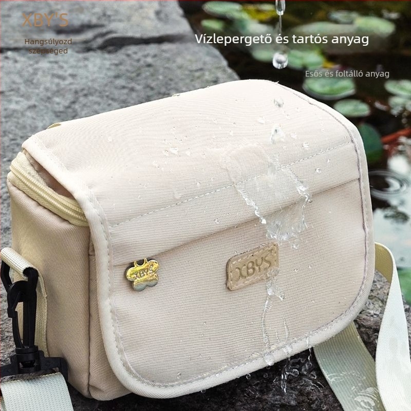 PU bőrű kameratáska tükör nélküli kamerákhoz, vállon átvethető, kézitáska stílus, otthoni tárolás, 2025 tavasz megjelenés