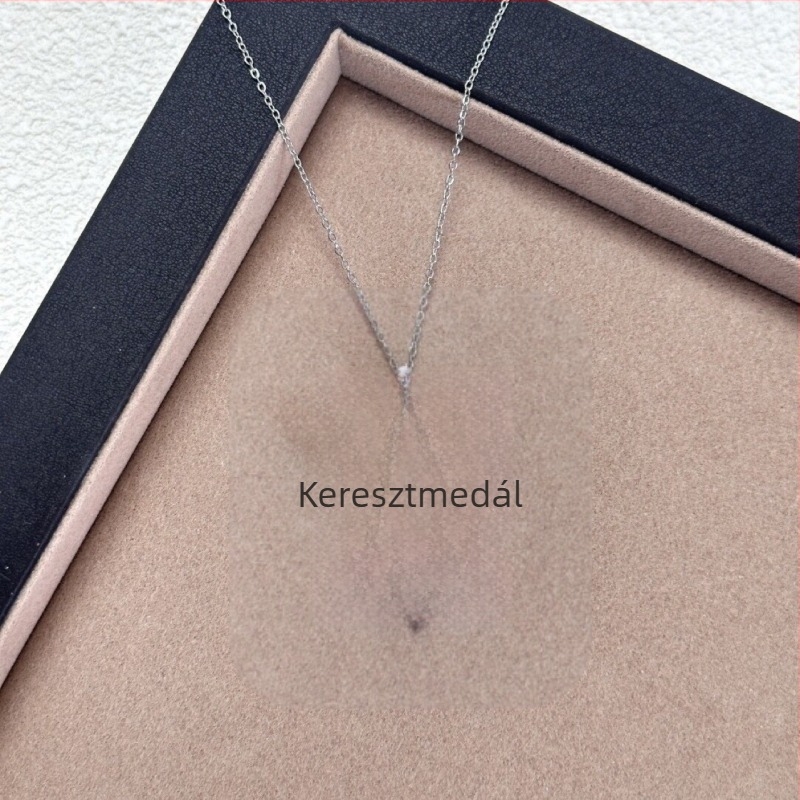 Nyaklánc nyíl–kereszt medállal, geometriai forma, réz anyag, kereszt típusú lánc, uniszex, elektroplatírozott, könnyed luxus stílus