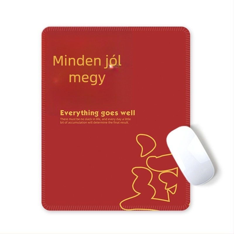 Kis egérpad csuklótámasz, gumi + szövet, 210×260×3 mm, logó nyomtatás