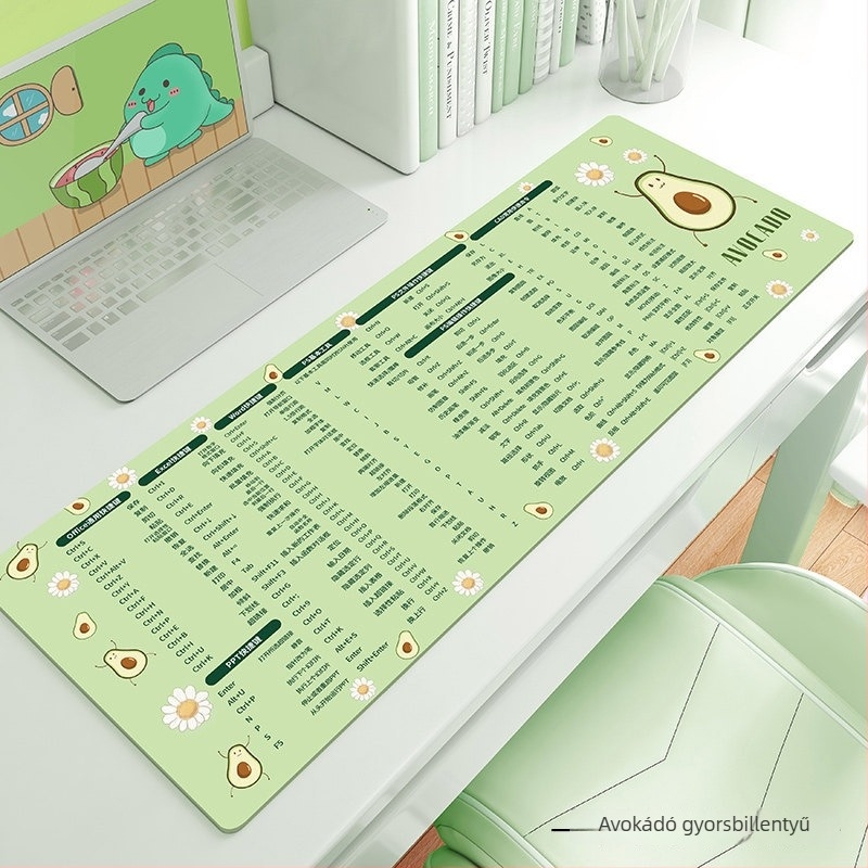 Nagy egérpad CAD-hoz, irodai gyorsbillentyűkkel, számítógépes asztalhoz