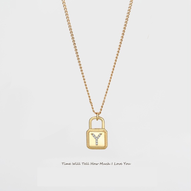 Koreai stílusú réz nyaklánc betűmedállal, Dawn Jewelry TXL006
