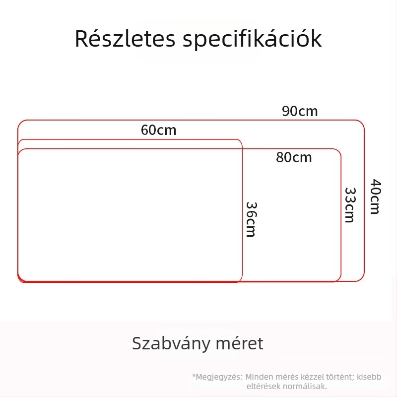 Melegített íróasztali pad időzítővel, nagy méret, irodai használatra