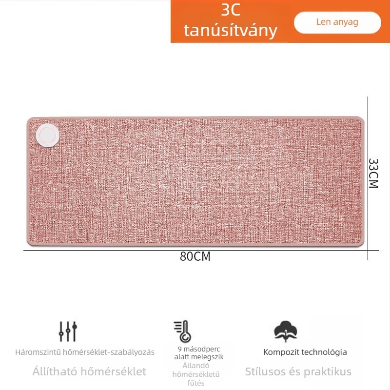 Melegített íróasztali pad időzítővel, nagy méret, irodai használatra