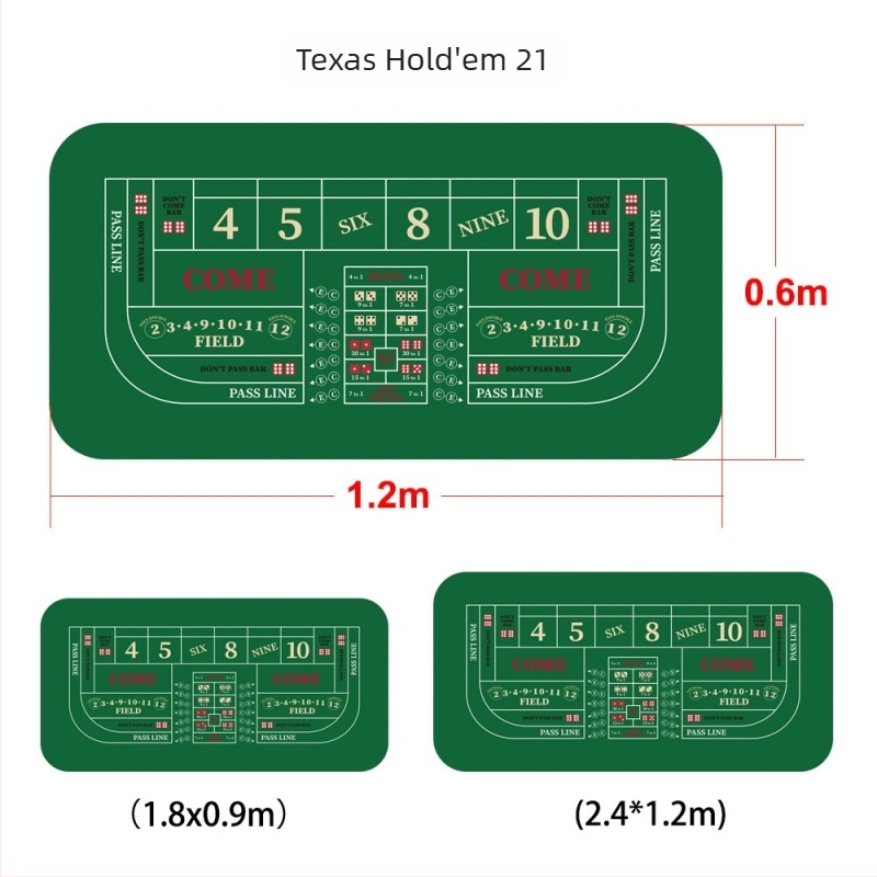Csúszásmentes gumírozott asztali pad a pókerhez (Texas Hold'em, Guandan), 1200 x 600 x 2 mm
