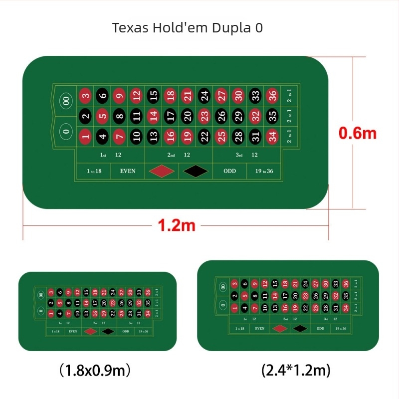 Csúszásmentes gumírozott asztali pad a pókerhez (Texas Hold'em, Guandan), 1200 x 600 x 2 mm
