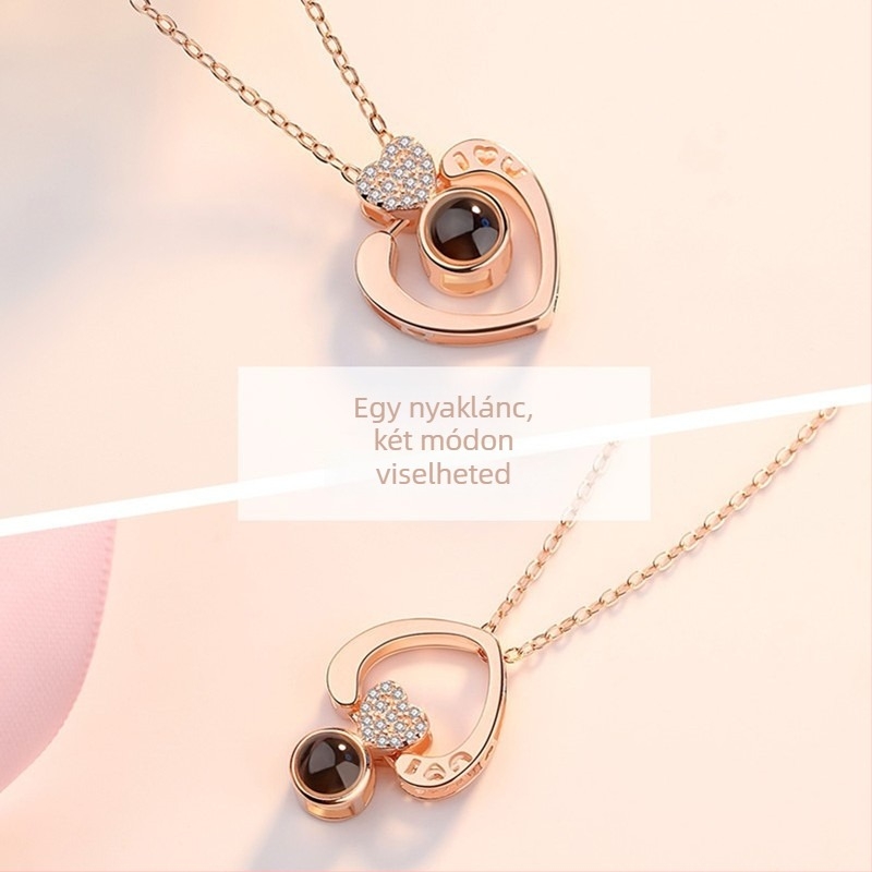 Szív alakú medálos nyaklánc, 30% réz-alapú ötvözet, elektroplakálás, Márka Trim Source