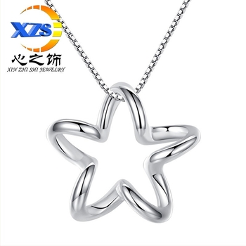 Réz csillag medálos nyaklánc galvanizált felülettel, Heart Ornament