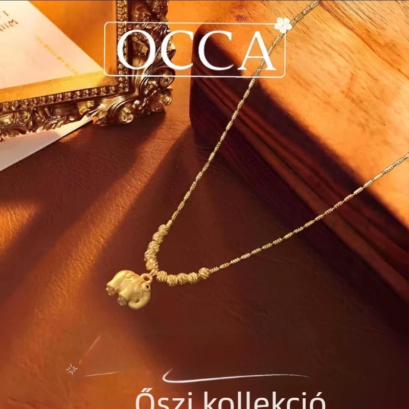 Nyaklánc – rézötvözet, elektroplakálás, hagyományos lánc, állat/csillagjegy forma, könnyű luxus stílus