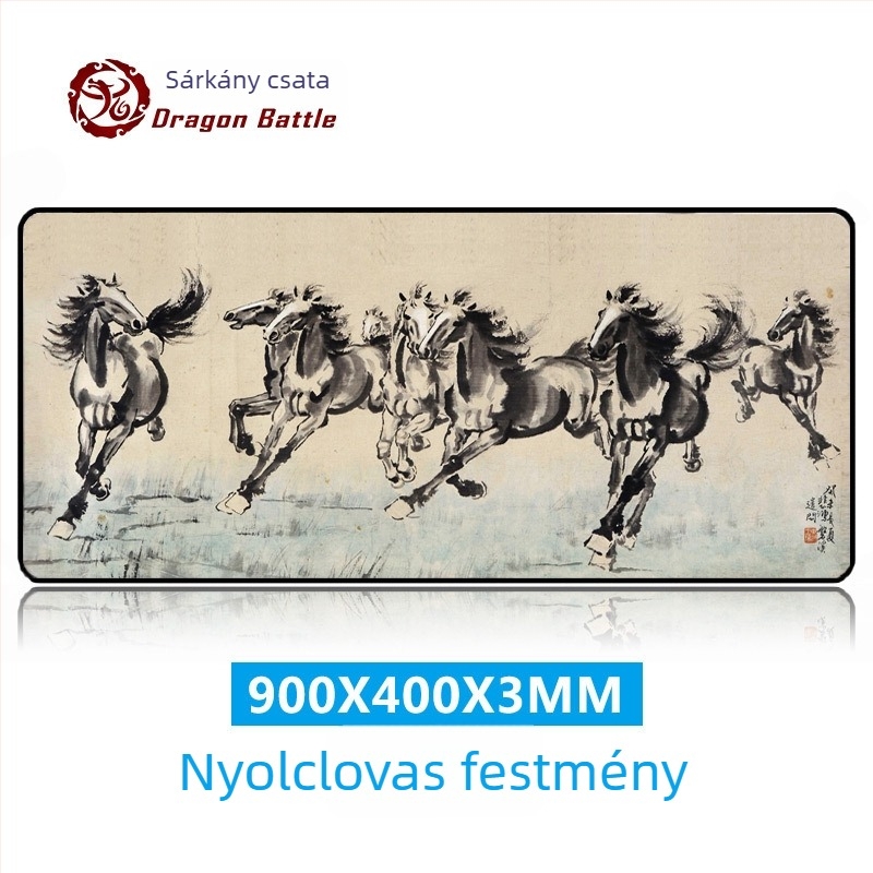 Ősi stílusú egérpad, extrán nagy asztali pad, kínai stílusú, vastag, csúszásmentes, tájkép motívum, nagy méret, csuklótámasz