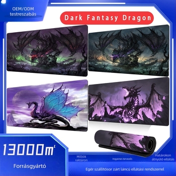 Dark Fantasy Dragon egérpad — természetes gumi, csúszásmentes felület, hőtranszfer nyomtatás, támogatja a testreszabott képeket
