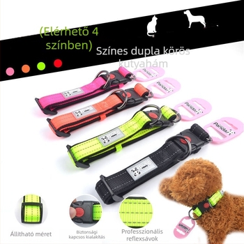 Nylon kutyanyakörv fényvisszaverő sávval — Lunguigi márka, kutyáknak, 200 db csomag
