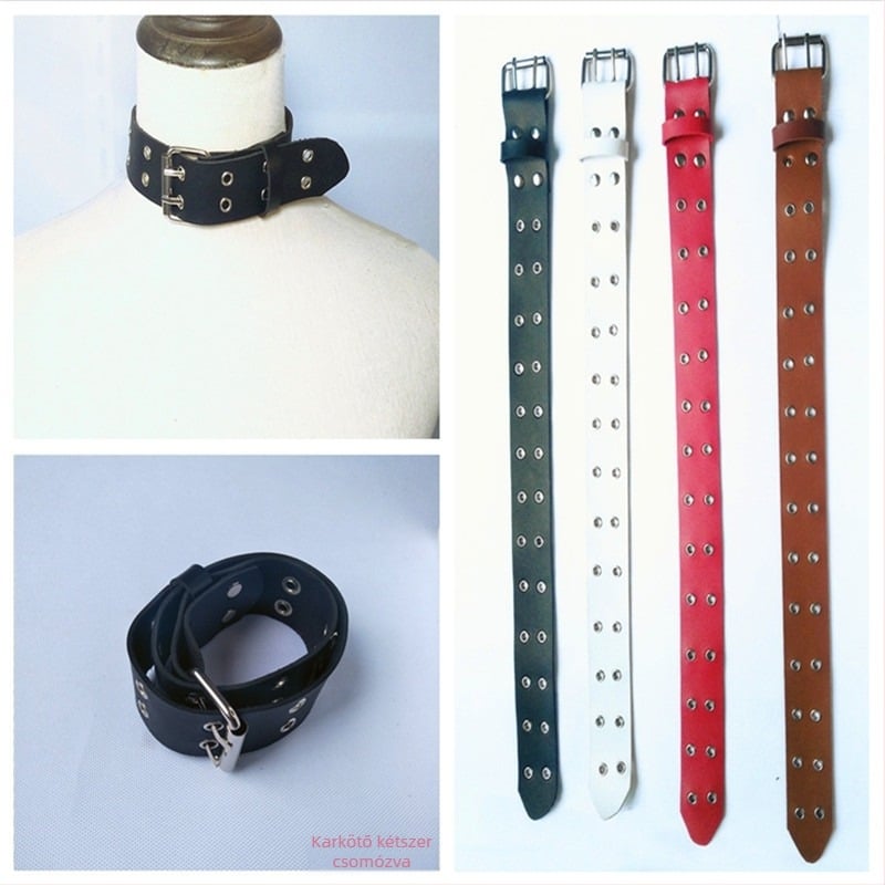 Nyakpánt Cortex anyagból, medál ötvözetből, Uniszex, 60 g, Geometriai stílus