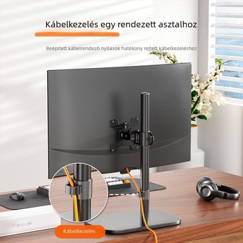 ABS monitorállvány asztali számítógéphez, konzolos kialakítás, magasságállítás, forgás, padlón álló