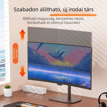 ABS monitorállvány asztali számítógéphez, konzolos kialakítás, magasságállítás, forgás, padlón álló