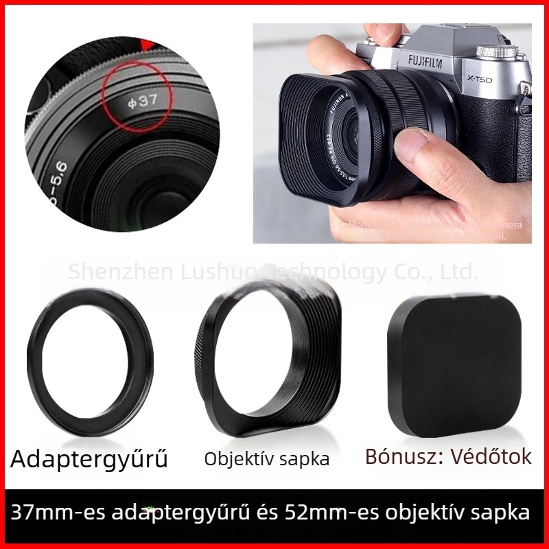 Objektív napellenző, modellek L-S01/L-S02, fényképezőgép objektívekhez, OEM feldolgozás, Eredet: Guangdong.