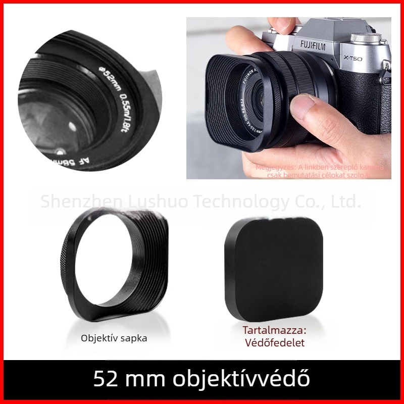 Objektív napellenző, modellek L-S01/L-S02, fényképezőgép objektívekhez, OEM feldolgozás, Eredet: Guangdong.