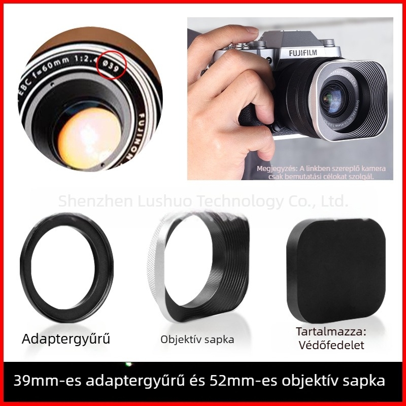 Objektív napellenző, modellek L-S01/L-S02, fényképezőgép objektívekhez, OEM feldolgozás, Eredet: Guangdong.