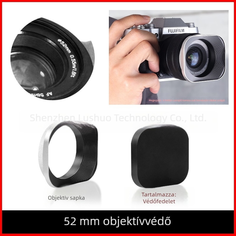 Objektív napellenző, modellek L-S01/L-S02, fényképezőgép objektívekhez, OEM feldolgozás, Eredet: Guangdong.