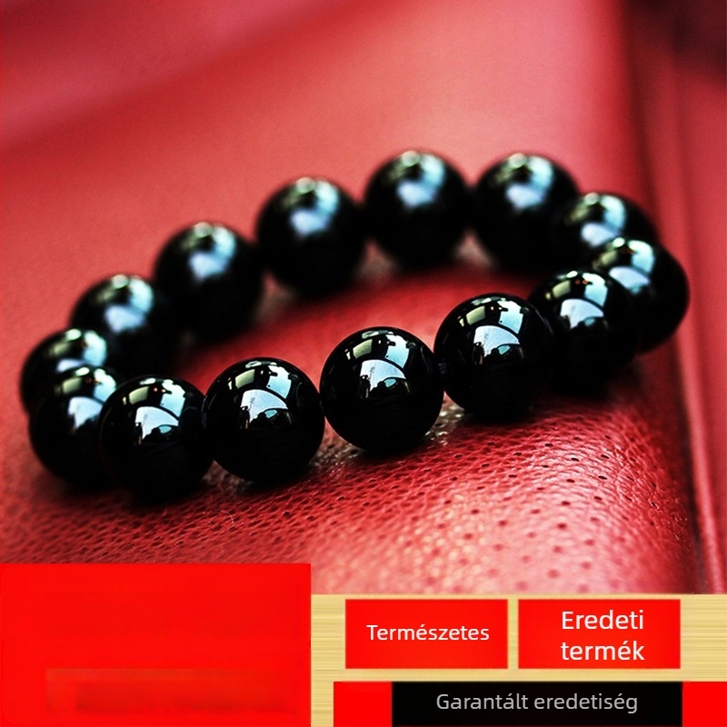 Obsidián karkötő gyöngyökkel férfiaknak, uniszex stílus