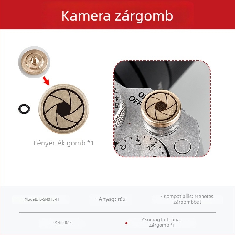 Fényképezőgép zárgombja Fuji XT5 XT4 XS10 S20 XT30 második generáció XE4 X100VI – OEM feldolgozás; Modell: Reference sku