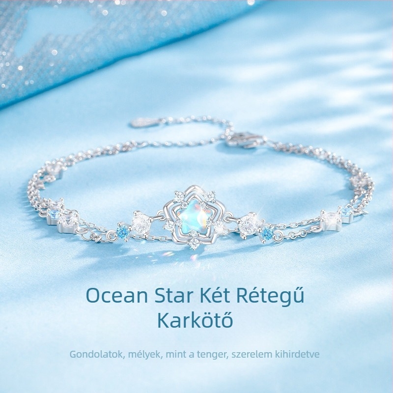 Heart of the Ocean karkötő | 925-ös ezüst | Női, könnyű luxus stílus | Forma: Csillag | Elektroplating