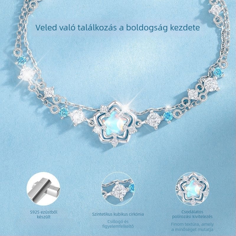 Heart of the Ocean karkötő | 925-ös ezüst | Női, könnyű luxus stílus | Forma: Csillag | Elektroplating