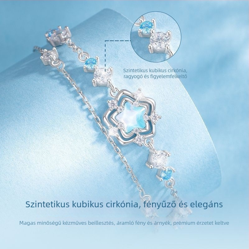Heart of the Ocean karkötő | 925-ös ezüst | Női, könnyű luxus stílus | Forma: Csillag | Elektroplating