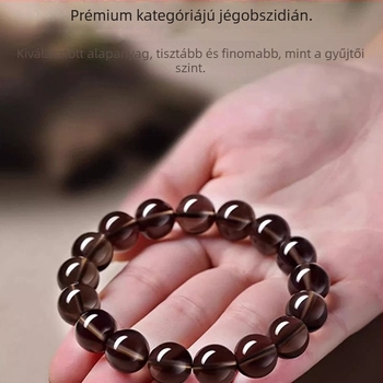 Uniszex obsidián karkötő jégkék akvamarinnal, ajándék a csillagjegy évére