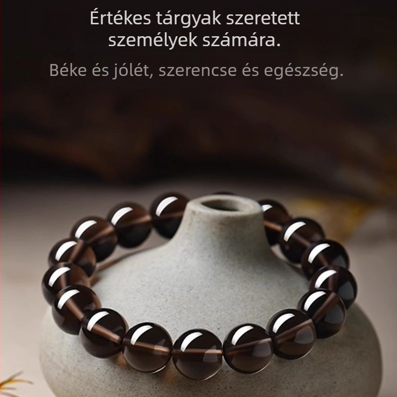 Uniszex obsidián karkötő jégkék akvamarinnal, ajándék a csillagjegy évére