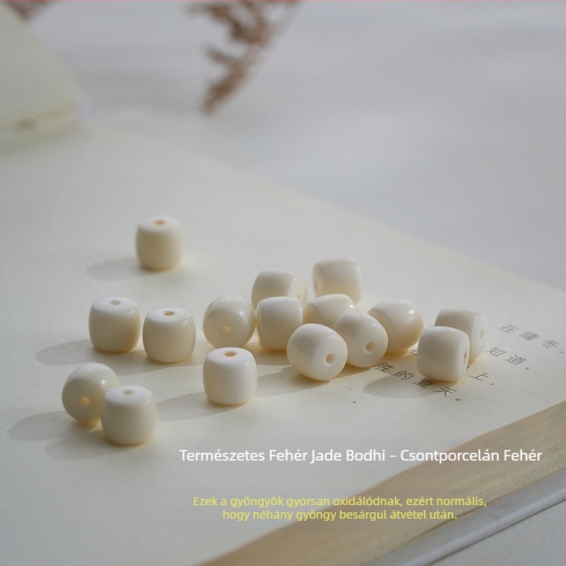 Hainan természetes fehér jade Bodhi 108 gyöngyös karkötő-nyaklánc