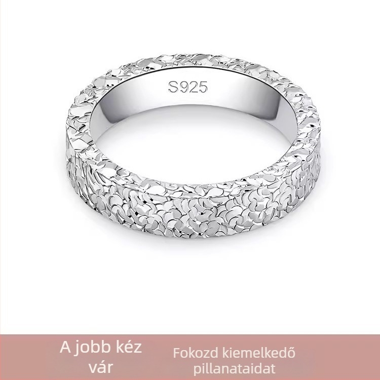 S925 ezüst párgyűrű, egyszerű gyűrű, zárt dizájn, Valentin-napi ajándék