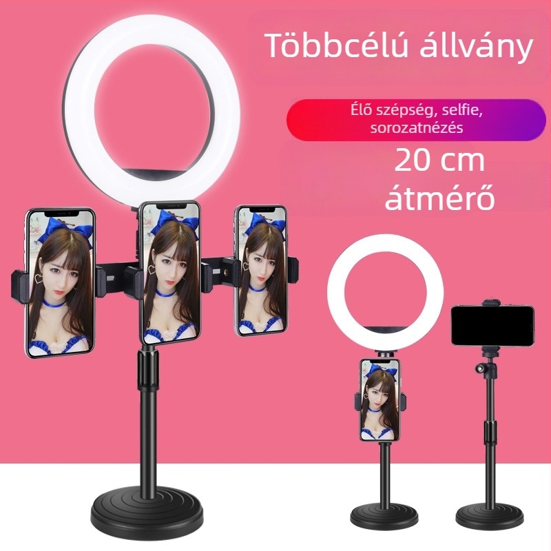 Telefonos élő közvetítéshez állvány, fém és ABS szerkezet, modell Egyéb, magáncímkézés engedélyezett, testreszabás elérhető