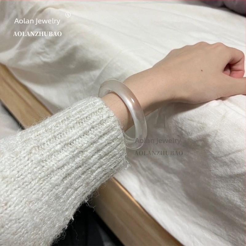 Aolan Jewelry kvarcit Jade karkötő – polírozott, Xinjiang eredetű, 2025 tavasz